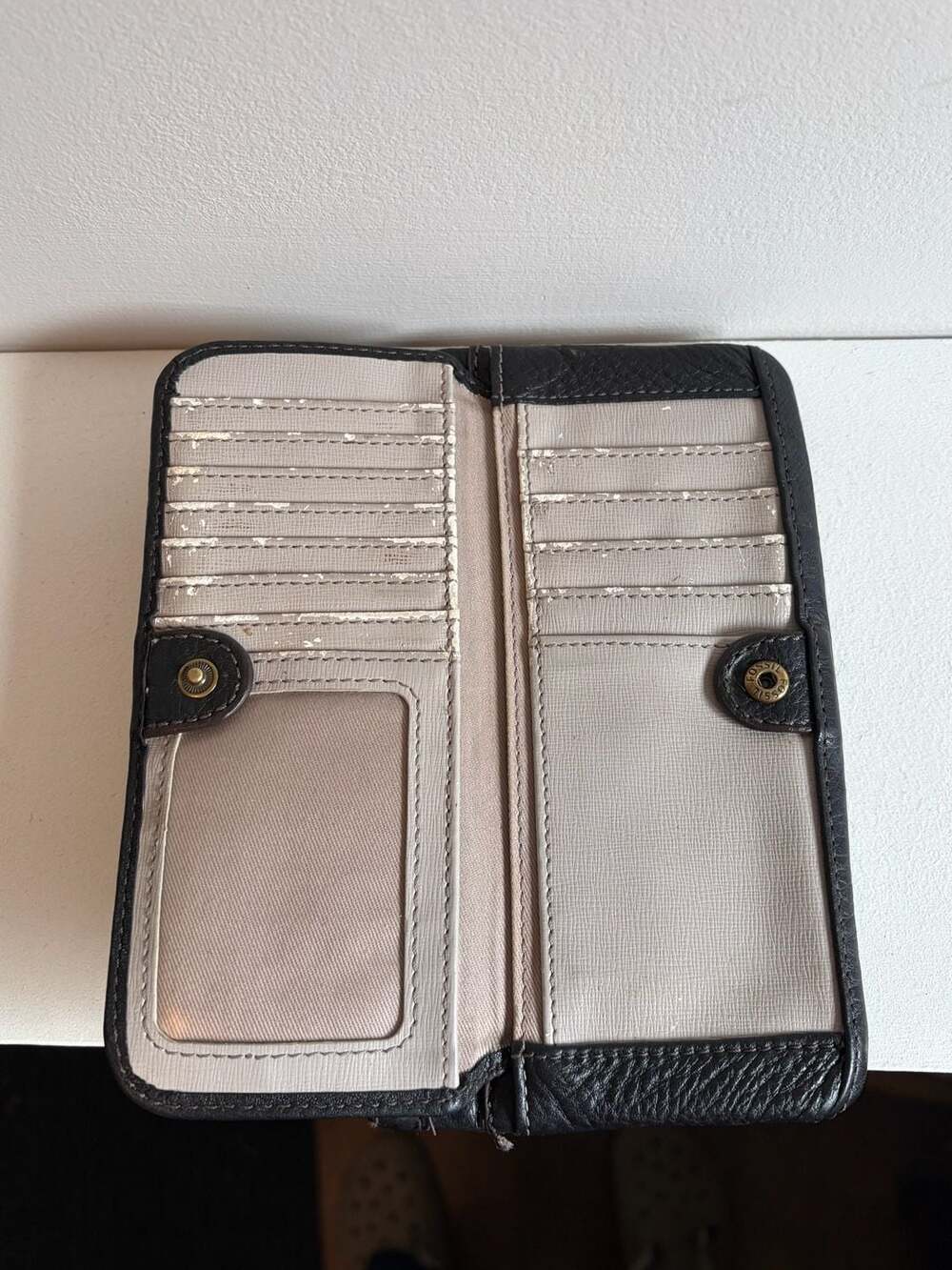 Fossil Logan Black Leather Double Zip Clutch Wallet - Picture 3 of 5